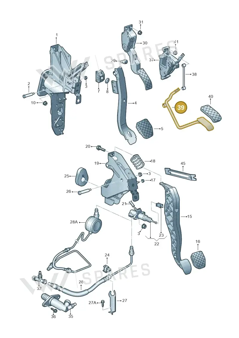 7H2723507A — Volkswagen Transp. caravelle (2011-2015) diagram 410721250, position 39