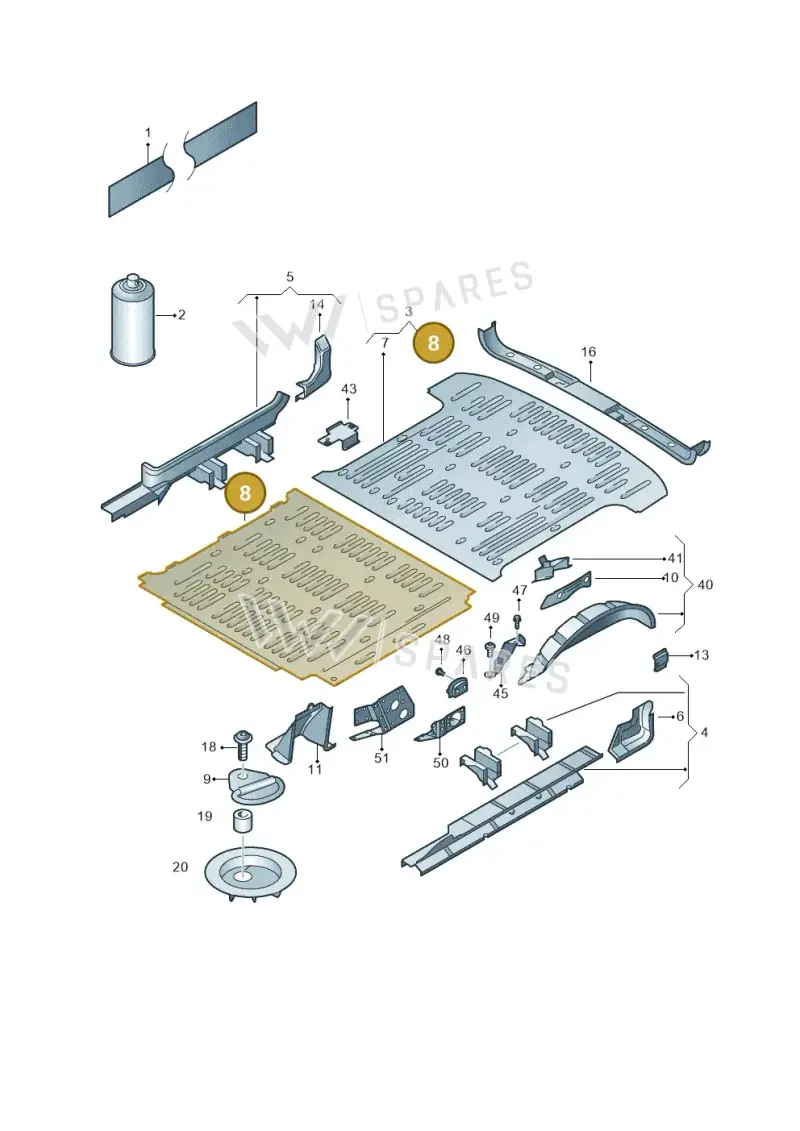 7H3801570 — Volkswagen Transp. caravelle (2011-2015) diagram 410801200, position 8