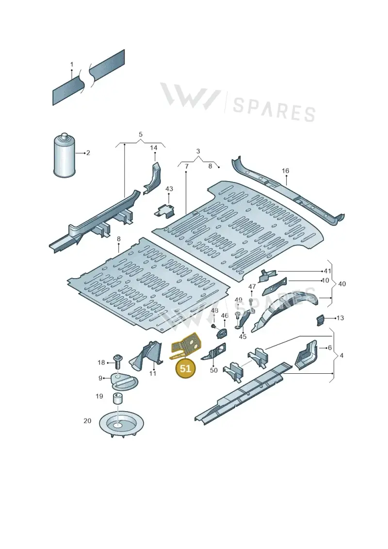 7H3803893 — Volkswagen TRANSPORTER/4MOTION    06 (2005-2006) diagram 410801200, position 51