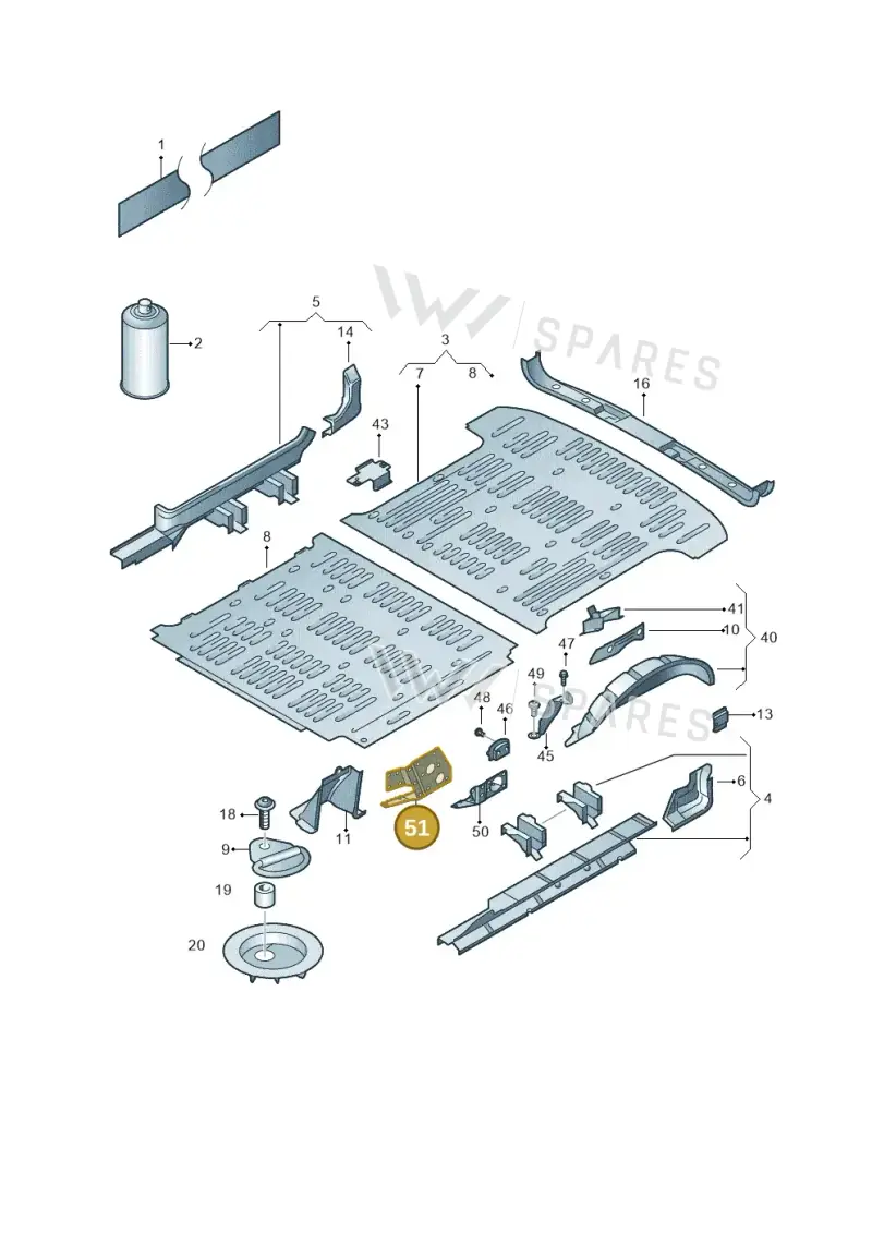 7H3803894 — Volkswagen TRANSPORTER/4MOTION    06 (2005-2006) diagram 410801200, position 51
