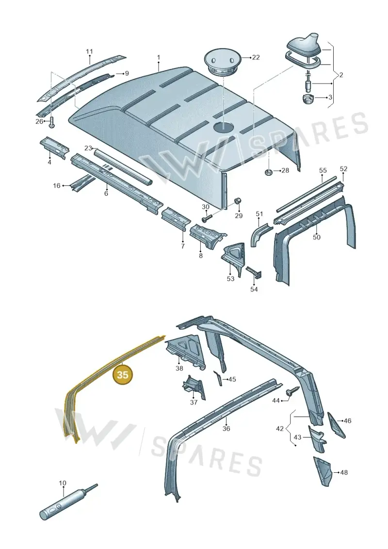 7H3817331A — Volkswagen Caravelle (2019-2024) diagram 861817030, position 35