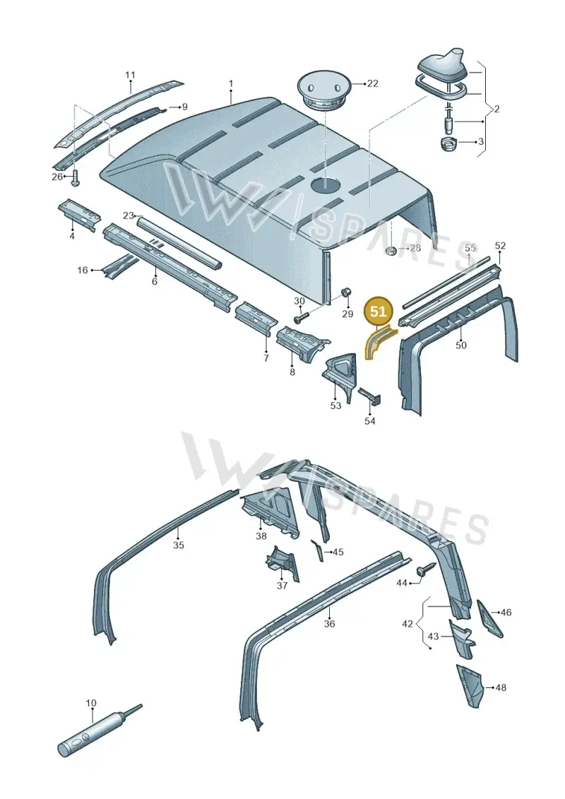 7H3817486A — Volkswagen Caravelle (2019-2024) diagram 861817030, position 51