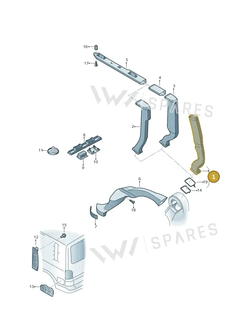 7H3820682 — Volkswagen TRANSPORTER GESCHL.    08 (2007-) diagram 410819100, position 1
