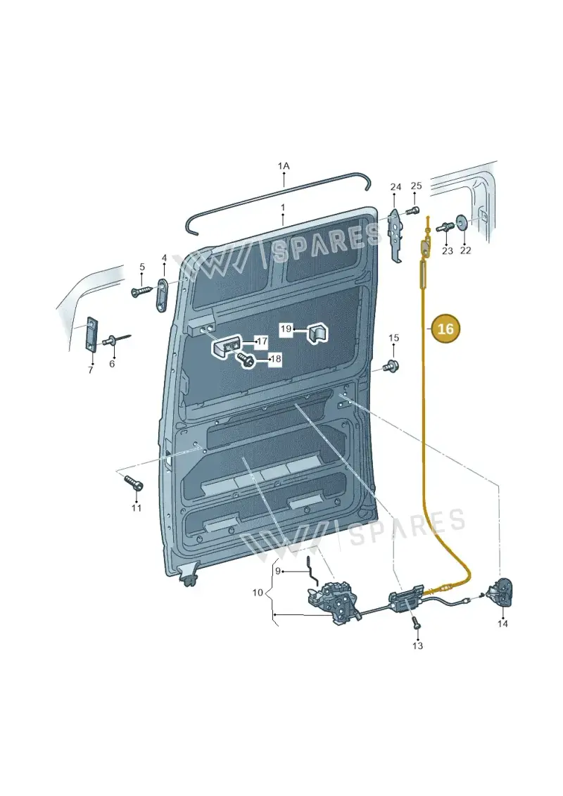 7H3843508A — Volkswagen Caravelle (2015-2019) diagram 410843100, position 16