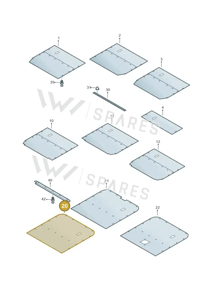 7H3867527E3Y8 — Volkswagen TRANSPORTER/4MOTION    07 (2006-2007) diagram 410867600, position 20