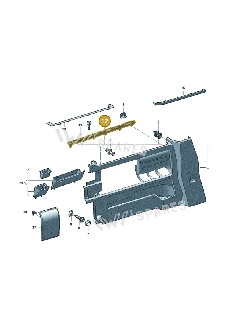 7H3868741A — Volkswagen Transporter Multivan (2019-2024) diagram 7em867020, position 12