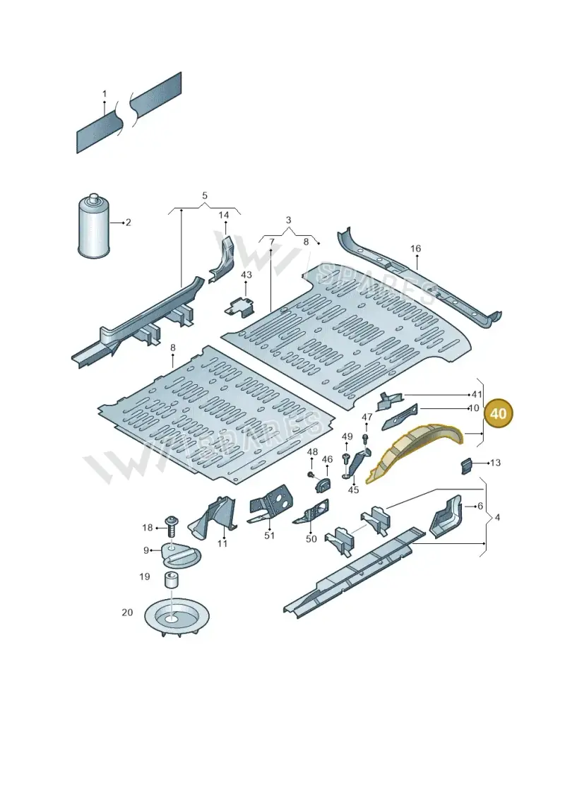7H5810364E — Volkswagen Transp. caravelle (2011-2015) diagram 410801200, position 40
