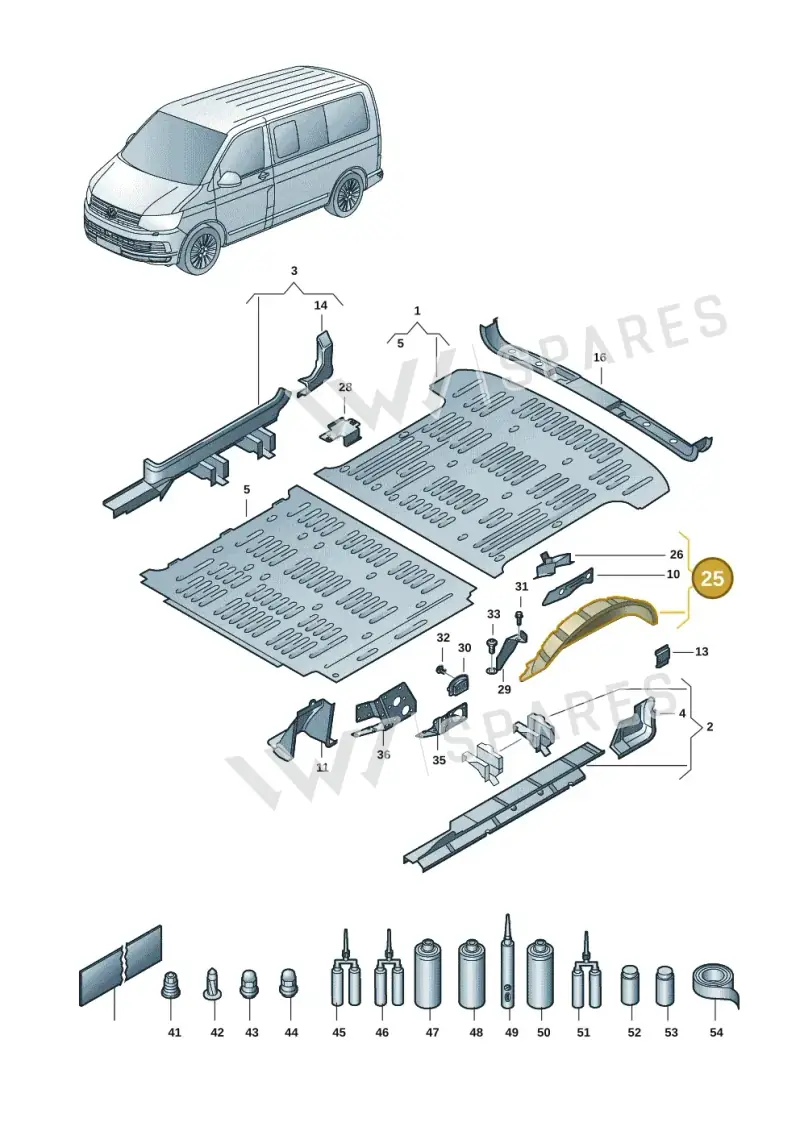 7H5810364E — Volkswagen Transport. multivan (2019-2024) diagram 7em801020, position 25