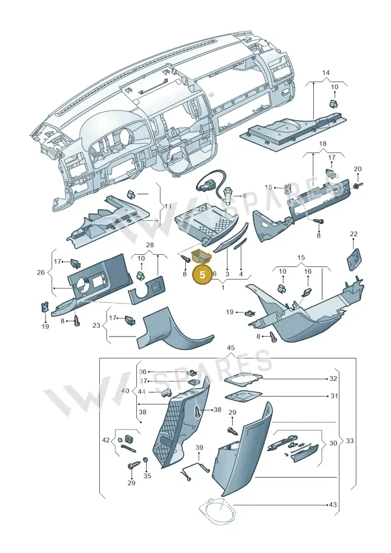 7H58574139B9 — Volkswagen Transp. caravelle (2011-2015) diagram 410857200, position 5