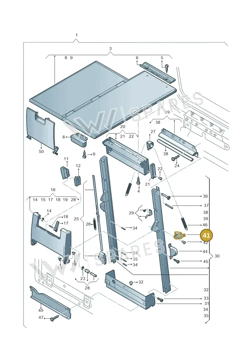 7H5860253 — Volkswagen Transport. multivan (2019-2024) diagram 410861300, position 41