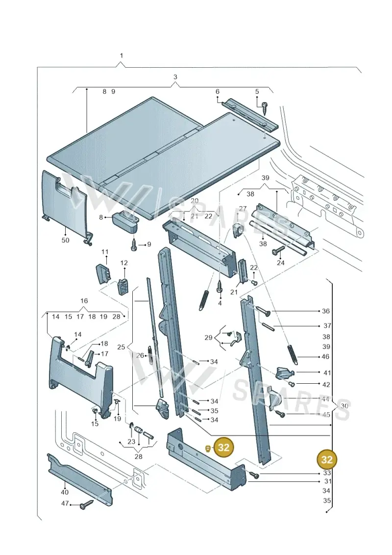 7H5860331A — Volkswagen Transport. multivan (2019-2024) diagram 410861300, position 32