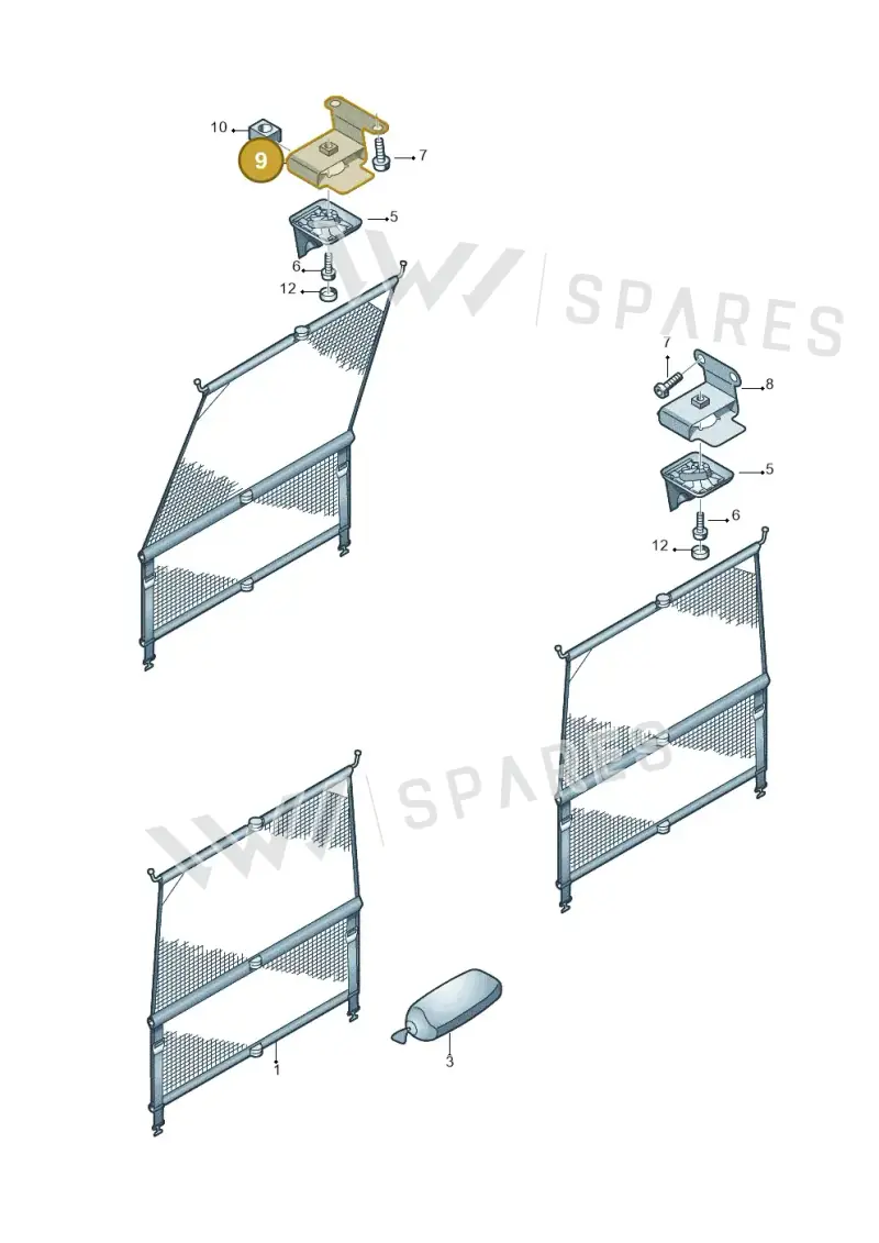 7H5861823B — Volkswagen Transport. multivan (2019-2024) diagram 410861000, position 9
