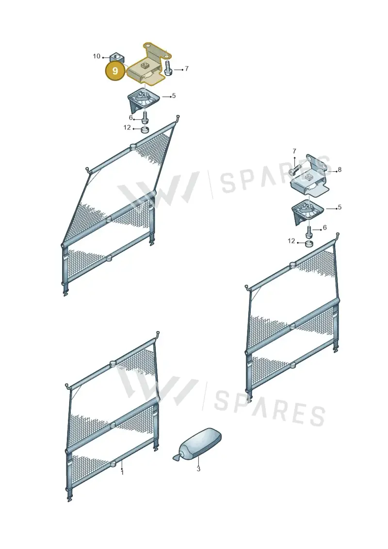 7H5861824B — Volkswagen Transport. multivan (2019-2024) diagram 410861000, position 9