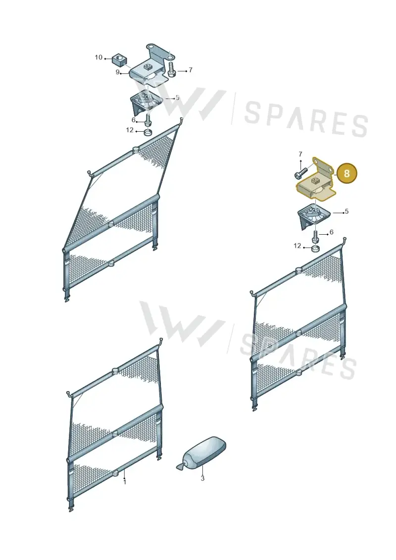 7H5861888D — Volkswagen Transport. multivan (2019-2024) diagram 410861000, position 8