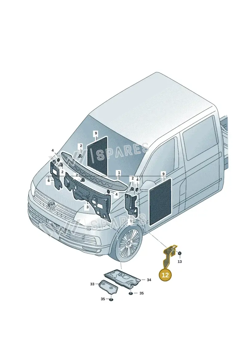 7H5863200 — Volkswagen Single-cab transp. (2019-2024) diagram 7fp863400, position 12