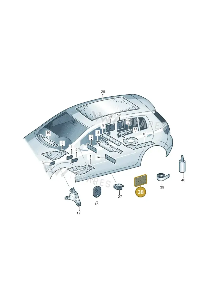 7H5863778 — Volkswagen Golf Plus 1.6 (2009-2011) diagram 459863300, position 38