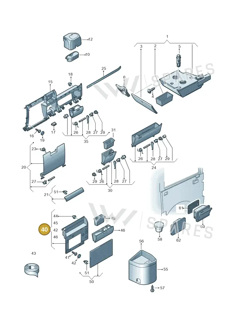 7H5864149G75R — Volkswagen Transp. caravelle (2011-2015) diagram 410857300, position 40