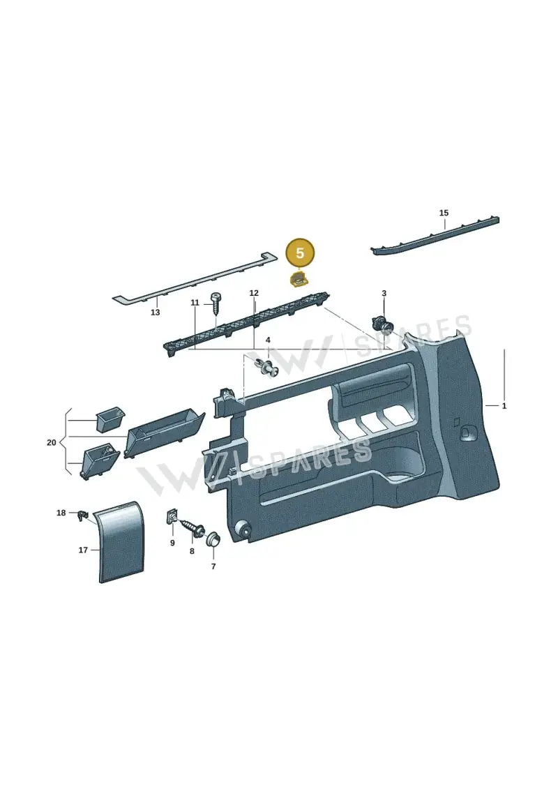 7H5867284A — Volkswagen Transport. multivan (2019-2024) diagram 7em867020, position 5