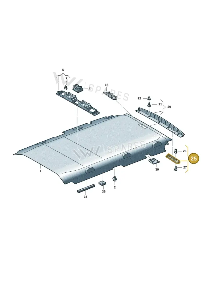 7H5867615 — Volkswagen Transport. multivan (2019-2024) diagram 7em867060, position 25