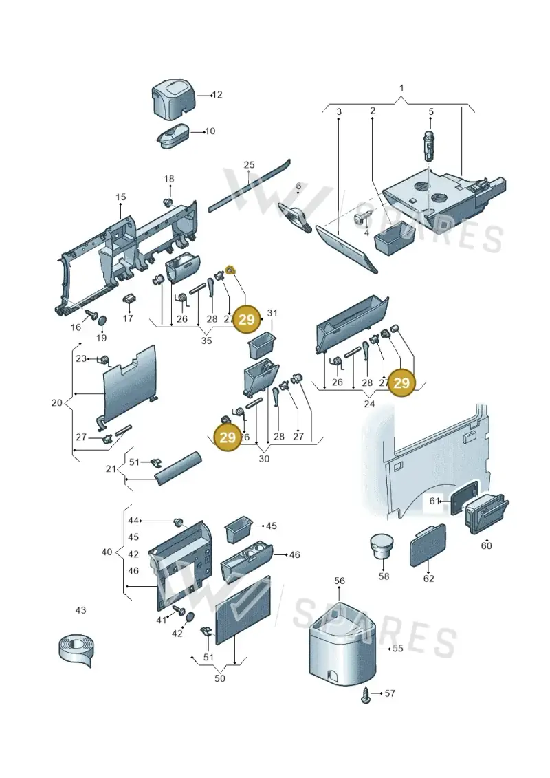 7H5868507 — Volkswagen Caravelle (2015-2019) diagram 410857300, position 29