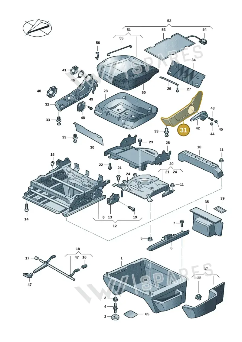 7H5881317G92W — Volkswagen Caravelle (2015-2019) diagram 861881005, position 31