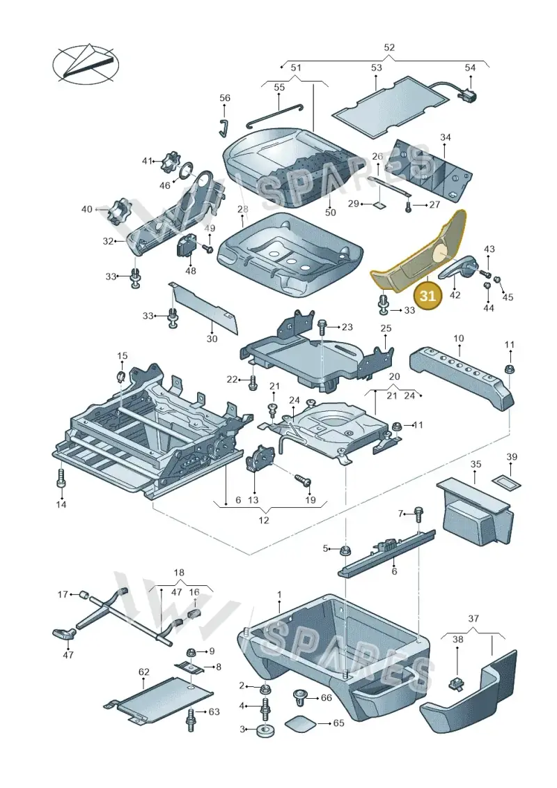 7H5881317H92W — Volkswagen Caravelle (2015-2019) diagram 861881000, position 31