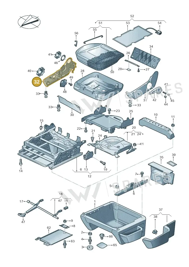 7H5881318G92W — Volkswagen Caravelle (2015-2019) diagram 861881000, position 32