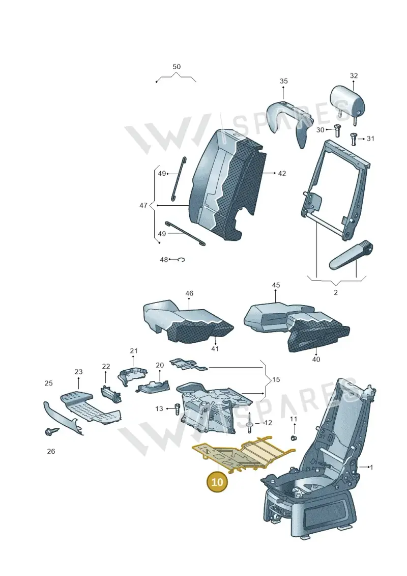 7H5883103 — Volkswagen Transporter Multivan (2019-2024) diagram 679883350, position 10