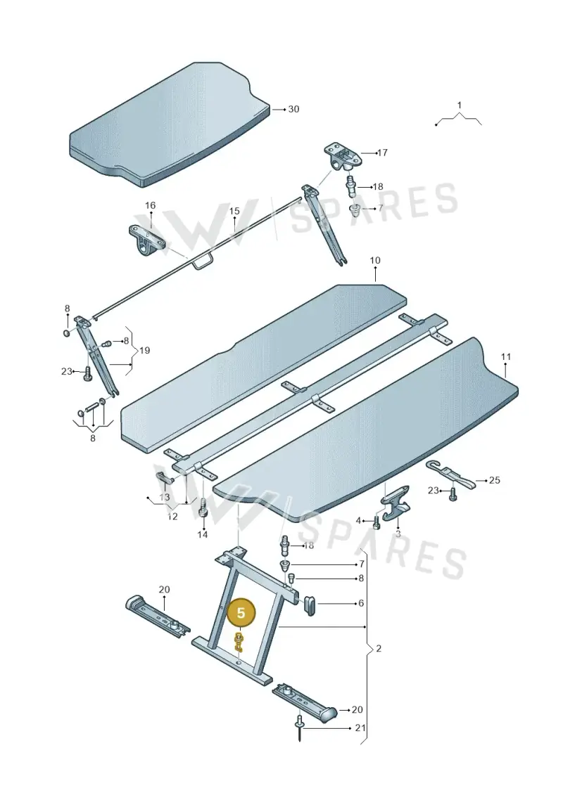 7H5885297B — Volkswagen Transport. multivan (2019-2024) diagram 410885700, position 5