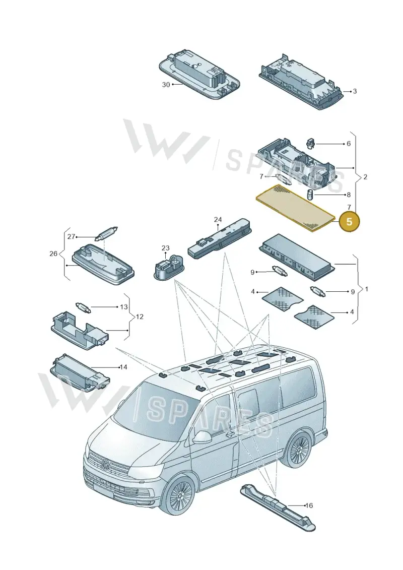 7H5947126 — Volkswagen Caravelle (2015-2019) diagram 861947020, position 5