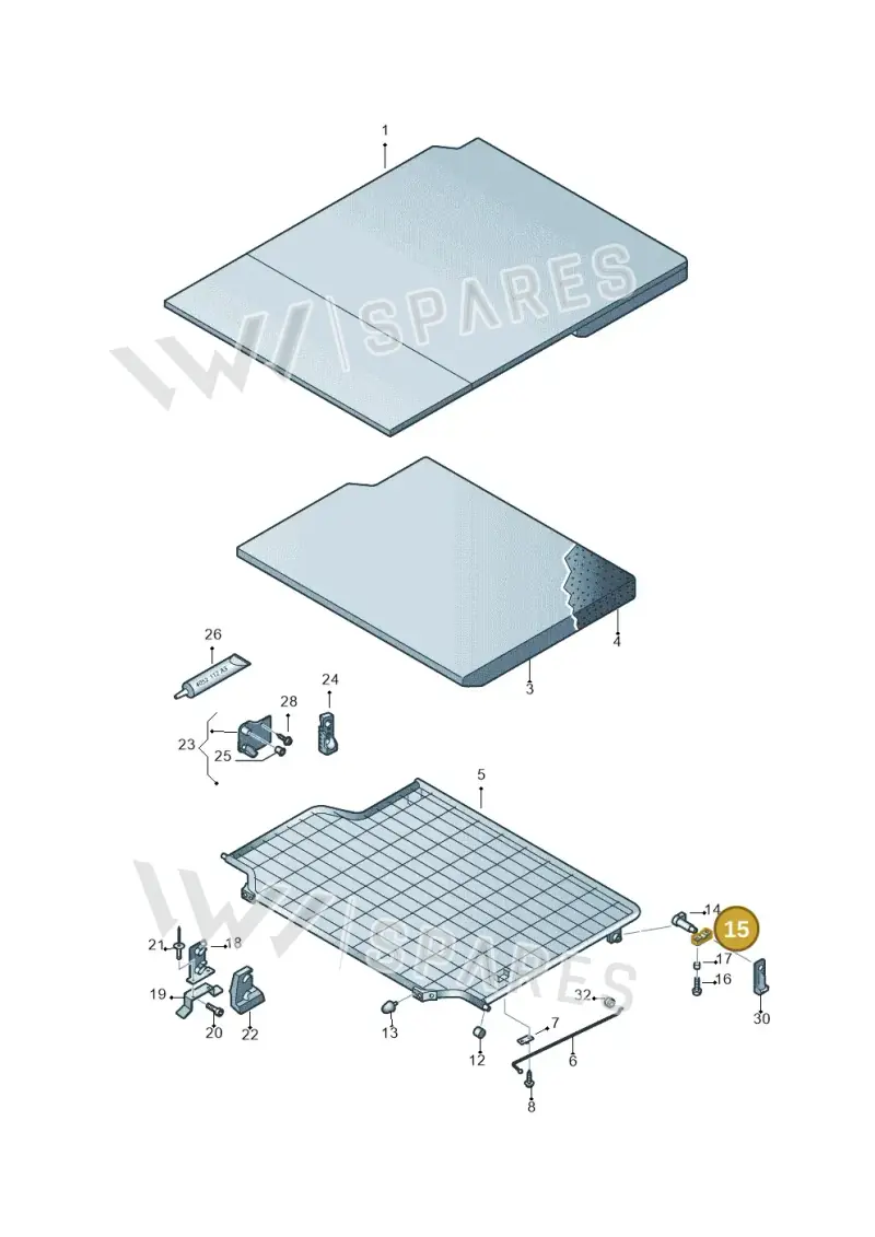 7H7067107A — Volkswagen California (2015-2019) diagram 733067500, position 15