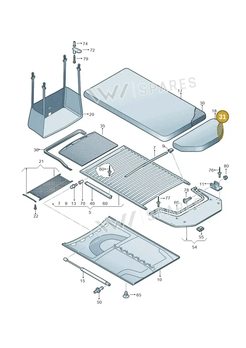 7H7067162 — Volkswagen Caravelle (2015-2019) diagram 452067000, position 31