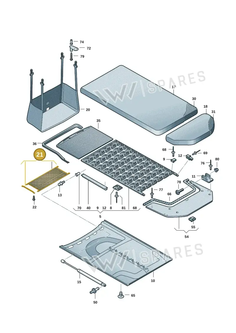 7H7067560 — Volkswagen Caravelle (2019-2024) diagram 7ep067000, position 21