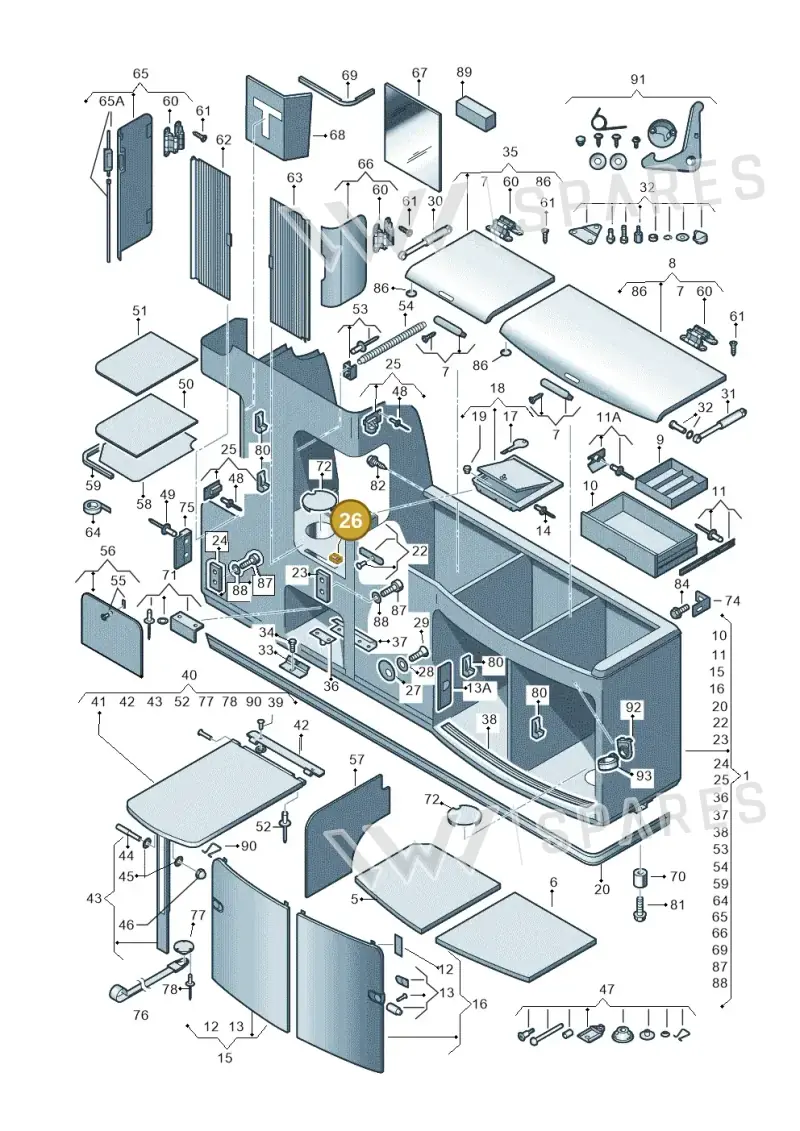 7H7068030 — Volkswagen California Camper (2011-2015) diagram 452068000, position 26