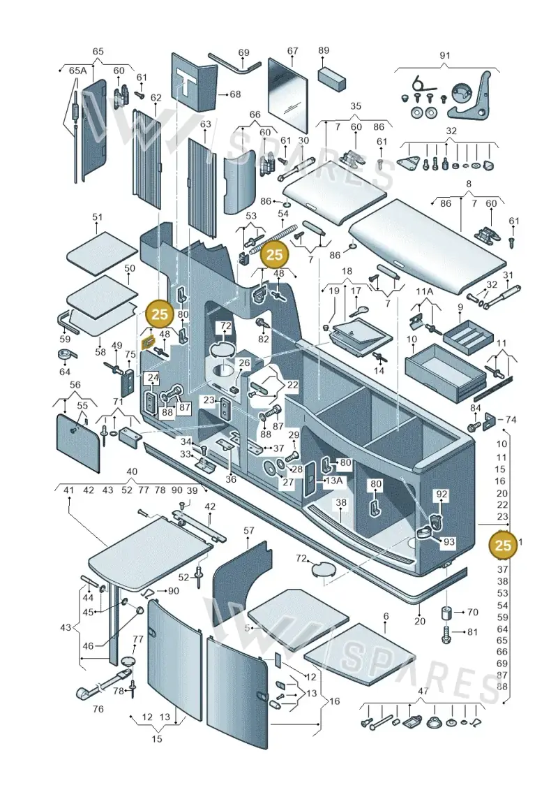 7H7068031 — Volkswagen California Camper (2011-2015) diagram 452068000, position 25
