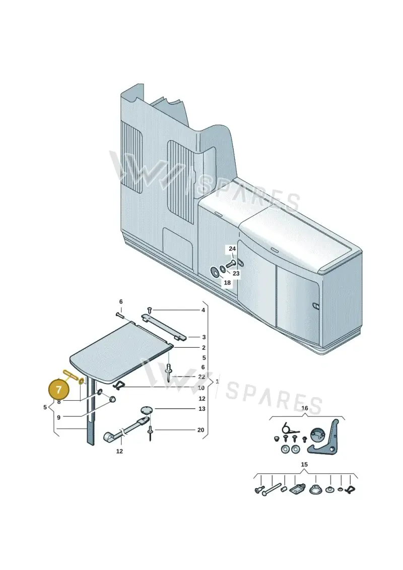 7H7068034 — Volkswagen Caravelle (2019-2024) diagram 613068000, position 7