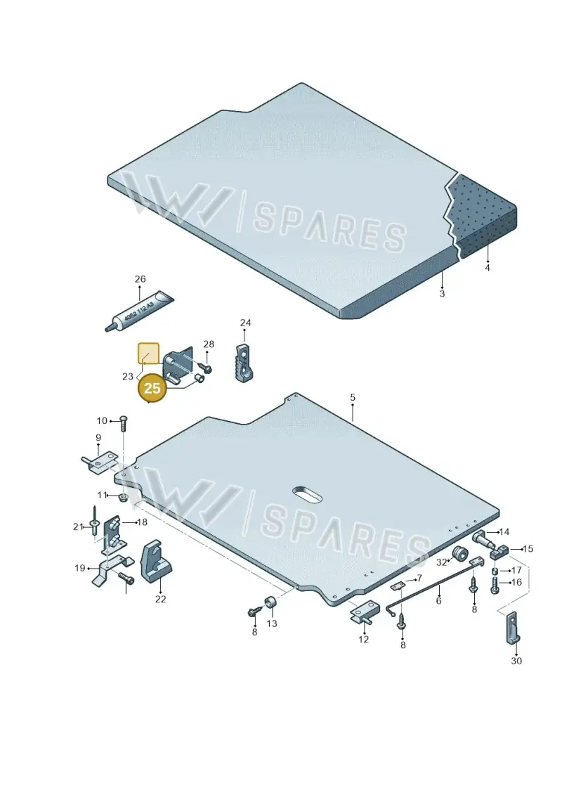 7H7068135A — Volkswagen California Camper (2009-2011) diagram 452067500, position 25
