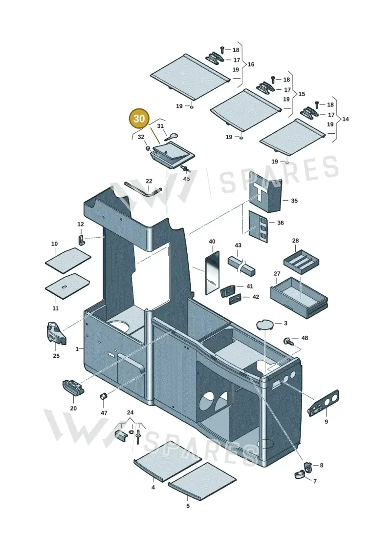 7H7068191 — Volkswagen Caravelle (2019-2024) diagram 7ep068005, position 30