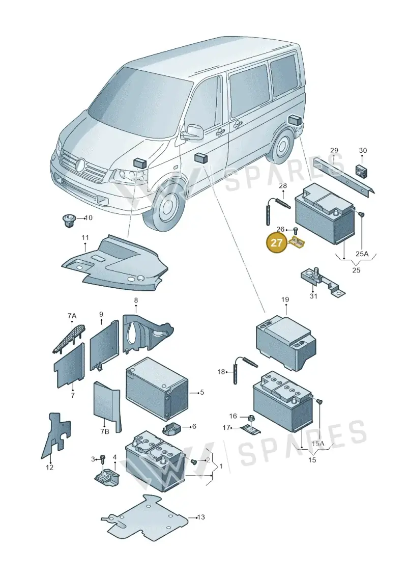 7H7068421 — Volkswagen Transp. caravelle (2011-2015) diagram 731915000, position 27