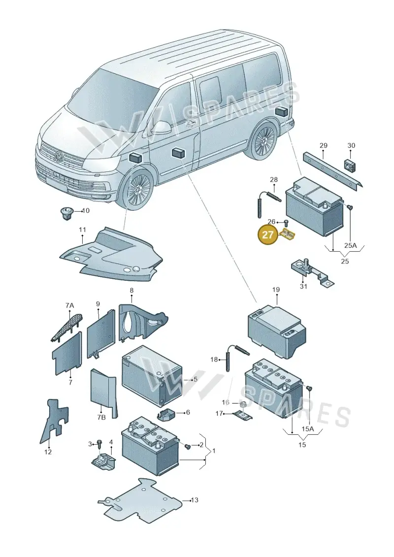 7H7068421 — Volkswagen California Camper (2015-2019) diagram 871915000, position 27