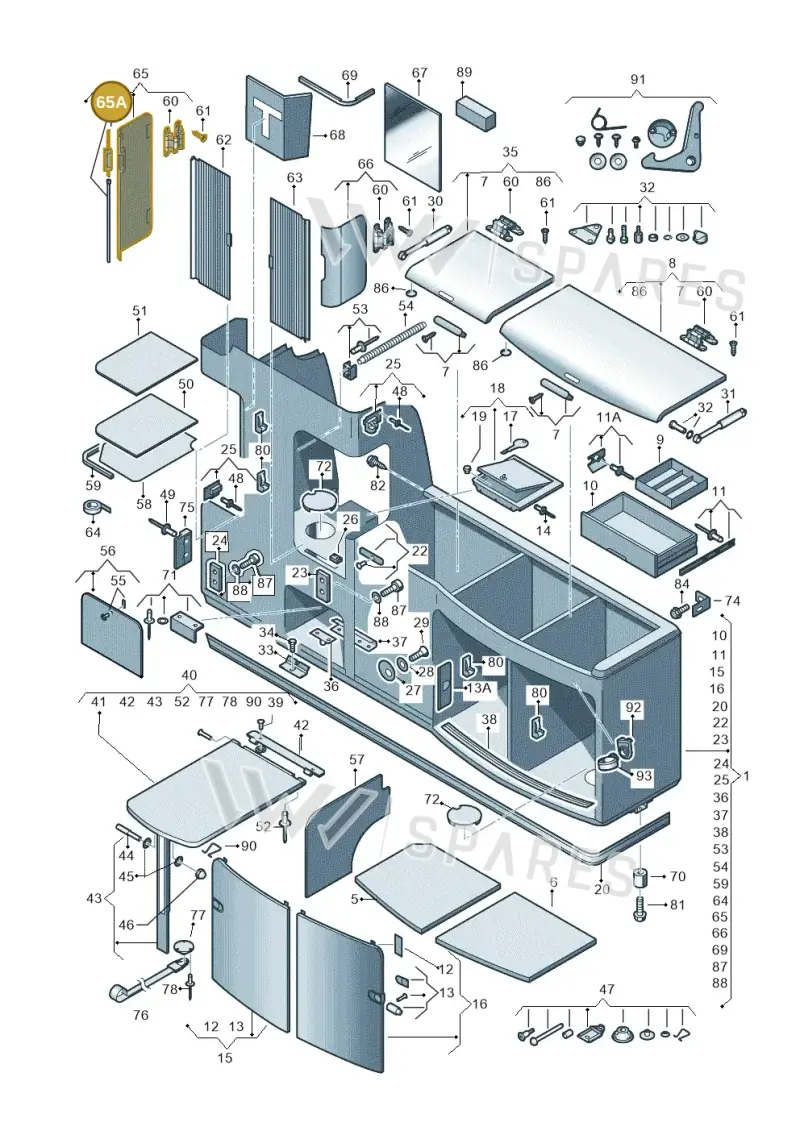 7H7098742 — Volkswagen California Camper (2011-2015) diagram 452068000, position 65A