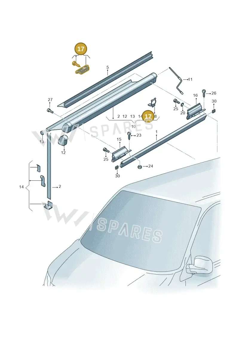 7H7098860 — Volkswagen Caravelle (2019-2024) diagram 452067200, position 17