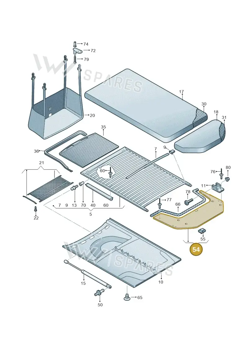 7H7861045B — Volkswagen California (2015-2019) diagram 452067000, position 54