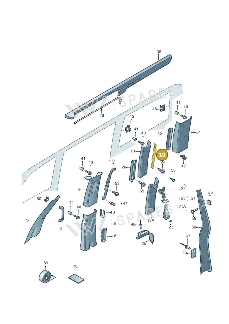 7H7867288E — Volkswagen California Camper (2011-2015) diagram 452867700, position 19