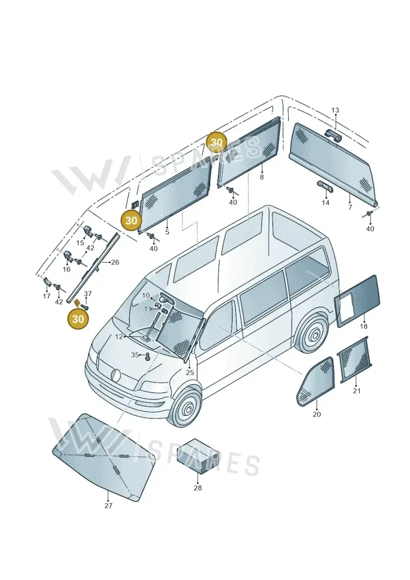 7H7867741 — Volkswagen California Camper (2011-2015) diagram 452861100, position 30