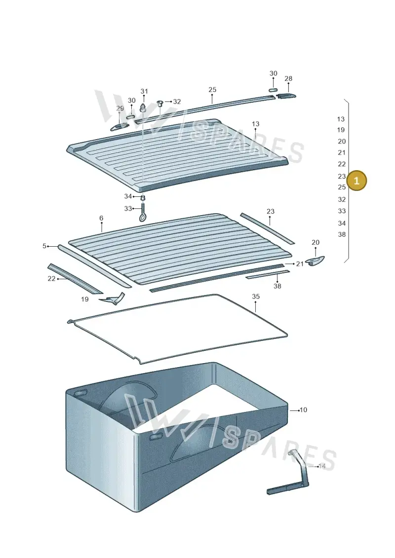 7H7875214FB9A — Volkswagen Caravelle (2019-2024) diagram 452875100, position 1