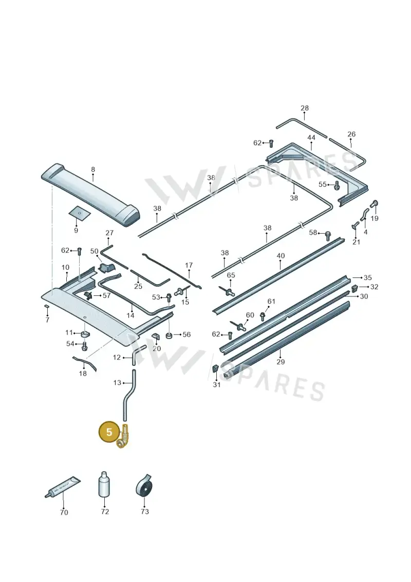 7H7875225 — Volkswagen Caravelle (2015-2019) diagram 452875000, position 5