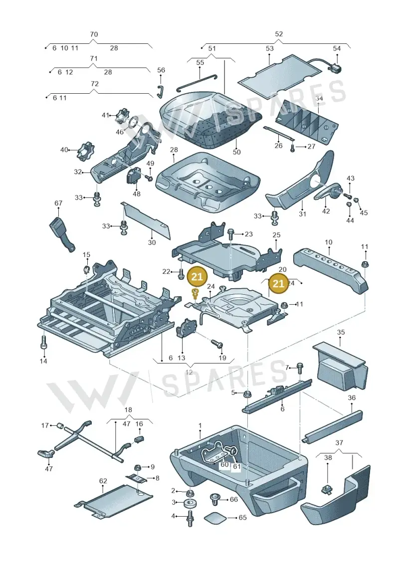 7H7881712 — Volkswagen Transp. caravelle (2011-2015) diagram 731881000, position 21