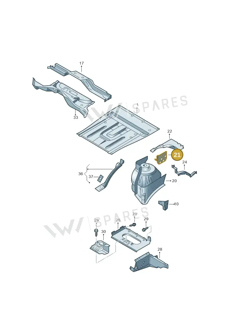7H8803737 — Volkswagen Transp. caravelle (2011-2015) diagram 410801100, position 21