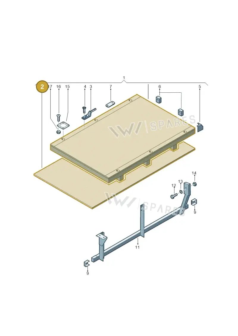 7J0801043 — Volkswagen Transp. dropside (2011-2015) diagram 411804000, position 2